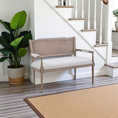 Elegant Settee with Solid Wood Frame Banquette Seating for Dining