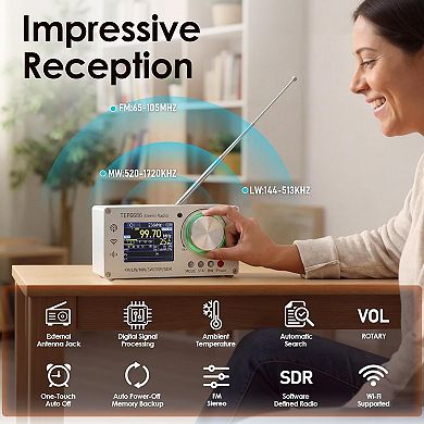 Full Band DSP Radio with TEF6686 chip, AM,FM,SW,MW,LW,RDS Function/TFT Display for ham