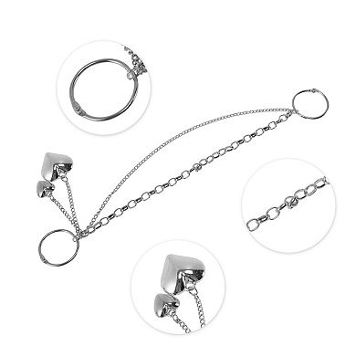 12.01" Adjustable Handbag Strap for Purses 1Pc Heart Silver Tone