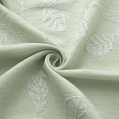 100% Polyester 140 GSM Reed Embroidered Grommet Curtain Panel
