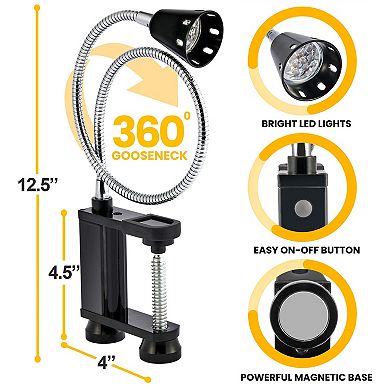 Sorbus 2 Pack 22 Inch BBQ Grill 360 Degree Flexible Gooseneck LED Lights - Weather Resistant