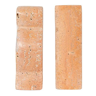 Hello Honey Decorative Travertine Wave Bookends