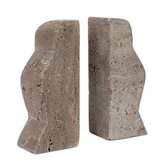 Hello Honey Decorative Travertine Wave Bookends