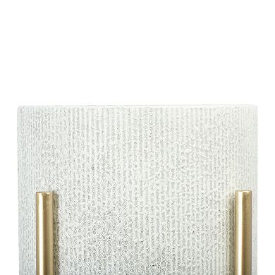 Hello Honey Modern Boho Embossed Metal Planters with Stands, Set of 2 Sizes