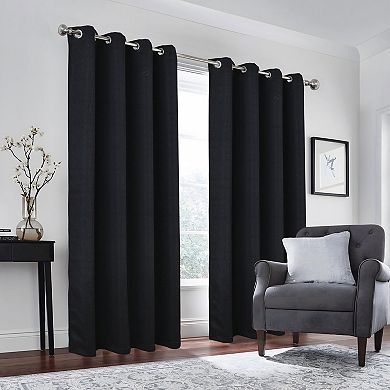100% Polyester 190 GSM Marina Revisible Blackout Grommet Curtain Panel