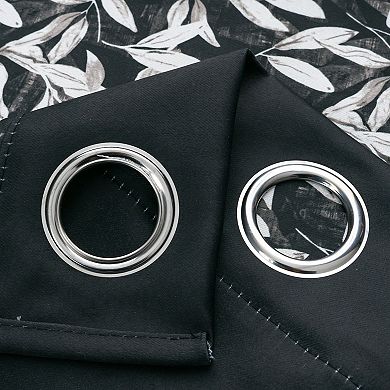100% Polyester 190 GSM Marina Revisible Blackout Grommet Curtain Panel