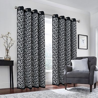 100% Polyester 190 GSM Marina Revisible Blackout Grommet Curtain Panel