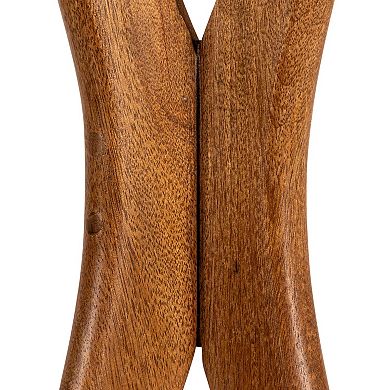 Hello Honey Round Mango Wood and Marble Martini Accent Table