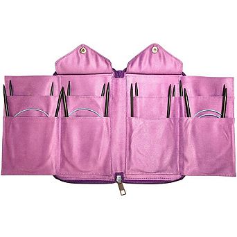 Blue Silk Ultimate Sweater Set Ebony Circular Knitting Needles 8 Sizes w/custom case