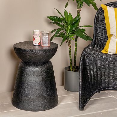 Hello Honey Magnesium Oxide Pedestal Side Table, Black