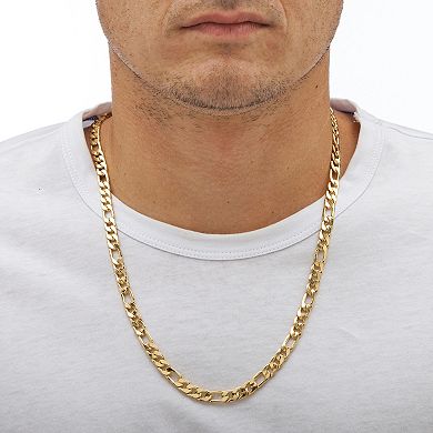 Men's Gold Ion-Plated Figaro-Link 6.5 mm Chain Necklace 22"