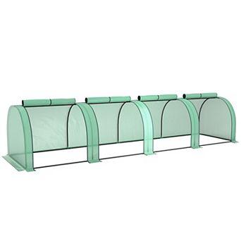 Outsunny Portable Tunneled house with Zippered Doors, PE Cover
