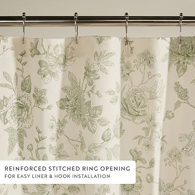Cotton Blend Floral Shower Curtain