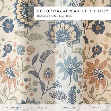 Cotton Blend Floral Shower Curtain