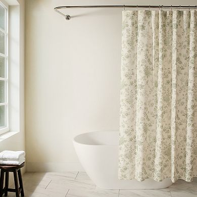 Cotton Blend Floral Shower Curtain