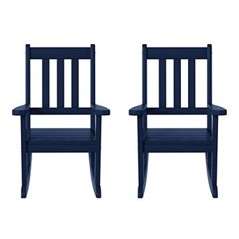 Outdoor HDPE Plastic Preschool Toddler Rocking Chairs (Set of 2)