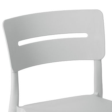 Outdoor Modern Stackable Plastic Patio Dining Chairs (Set of 4)