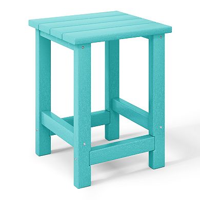 3-Piece Kids HDPE Adirondack Chairs Set with Square Side Table and Cup Holders