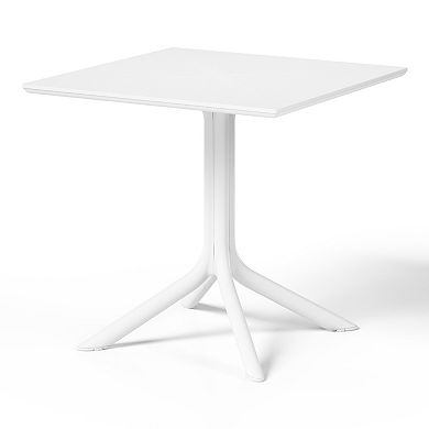 Modern 5-Piece Resin Patio Dining Table Set with Stackable Patio Dining Chairs