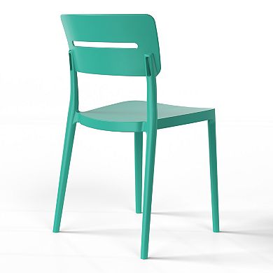 3-Piece Outdoor Resin Patio Bistro Set with Stackable Patio Dining Chairs