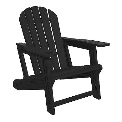 3-Piece HDPE Plastic Adirondack Patio Chairs With 18" Square Side Table Set