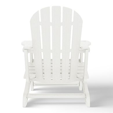 3-Piece HDPE Plastic Adirondack Patio Chairs With 18" Square Side Table Set