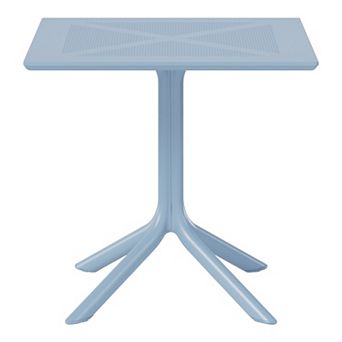 31.5" Square Plastic Outdoor Patio Dining Table for 4