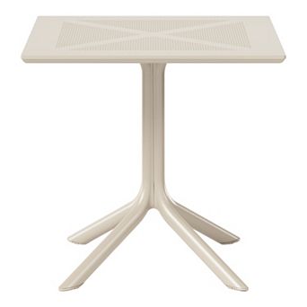 31.5" Square Plastic Outdoor Patio Dining Table for 4
