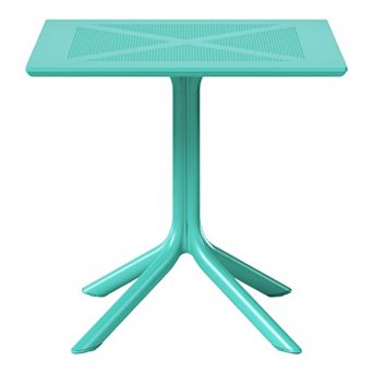 31.5" Square Plastic Outdoor Patio Dining Table for 4