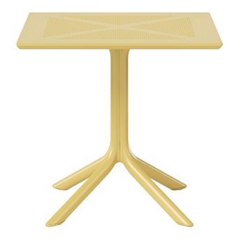 31.5" Square Plastic Outdoor Patio Dining Table for 4