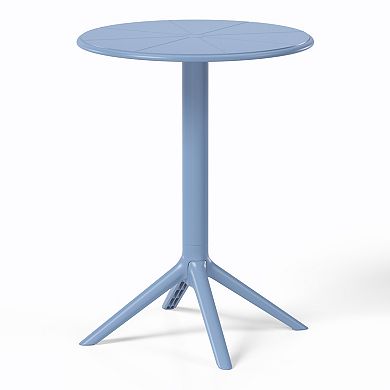 23.5" Outdoor Polypropylene Resin Round Patio Bistro Dining Table for 2