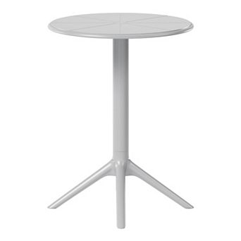 23.5" Outdoor Polypropylene Resin Round Patio Bistro Dining Table for 2
