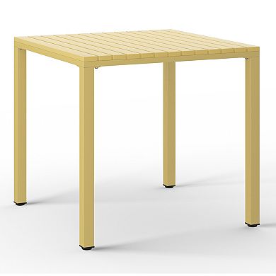 31.5" Iron Metal Frame Outdoor Square Patio Dining Table