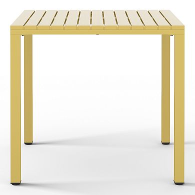 31.5" Iron Metal Frame Outdoor Square Patio Dining Table