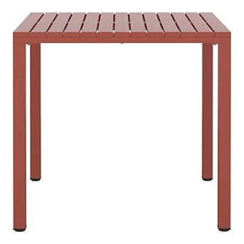 31.5" Iron Metal Frame Outdoor Square Patio Dining Table