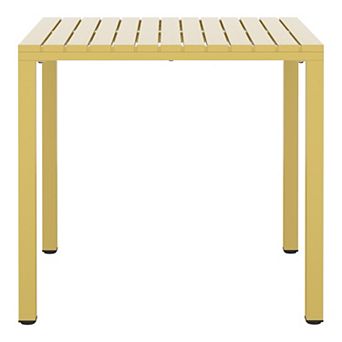 31.5" Iron Metal Frame Outdoor Square Patio Dining Table