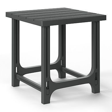 3-Piece HDPE Outdoor Patio Adirondack Chair with Ottoman and 18" Side Table Set
