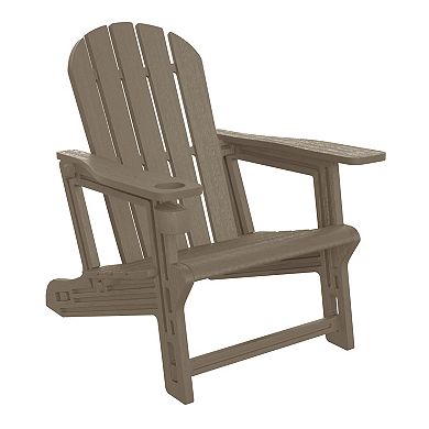 No-Tools Outdoor HDPE Patio Adirondack Chair with Patio Ottoman
