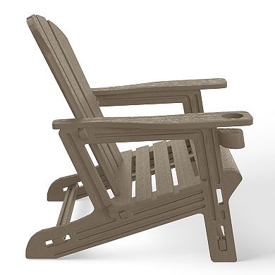 No-Tools Outdoor HDPE Patio Adirondack Chair with Patio Ottoman