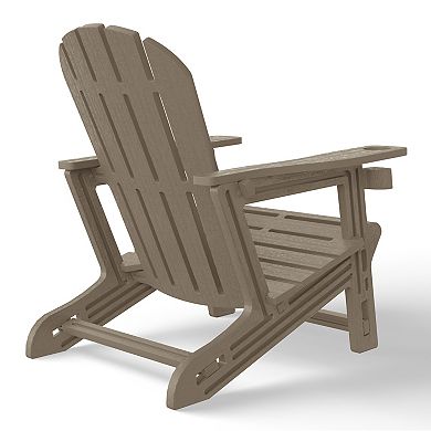 No-Tools Outdoor HDPE Patio Adirondack Chair with Patio Ottoman