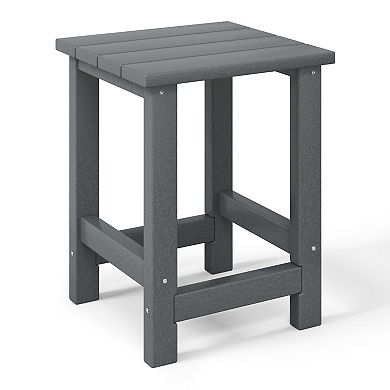 3-Piece Kids HDPE Modern Adirondack Chairs Set with Square Side Table and Cup Holders