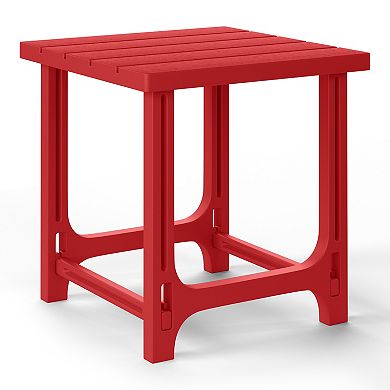 Outdoor 18" HDPE Square Adirondack Patio Side Table