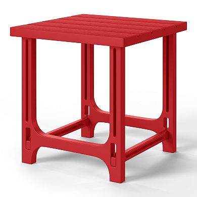 Outdoor 18" HDPE Square Adirondack Patio Side Table