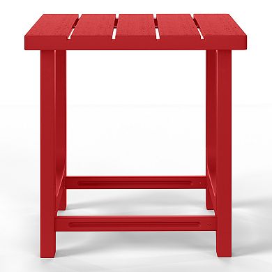 Outdoor 18" HDPE Square Adirondack Patio Side Table
