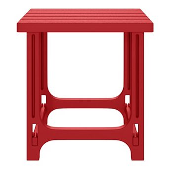 Outdoor 18" HDPE Square Adirondack Patio Side Table