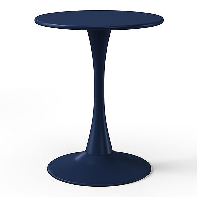 23.5" Round Outdoor Indoor Metal Cocktail Dining Table