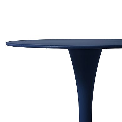 23.5" Round Outdoor Indoor Metal Cocktail Dining Table