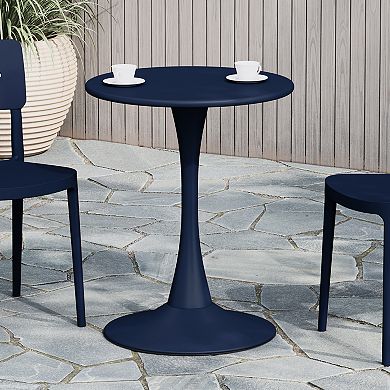 23.5" Round Outdoor Indoor Metal Cocktail Dining Table