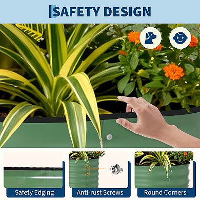 Galvanized Raised Garden Bed Outdoor,Metal Planter Box,Rust-Resistant Raised Garden Beds,8x2x1.5FT