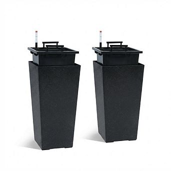2 pc 21 in Tall Planters,Planter Pots,Front Porch Planter Pot with Drainage Holes＆Water Level Monitor